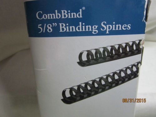 GBC CombBind (Qty 18) 5/8” Black Binding Machine Spines w/ 125 Sheet Capacity