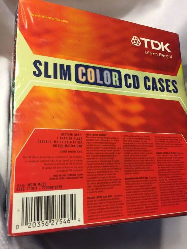 TDK Brand Slim Color CD Cases 30 Pack New