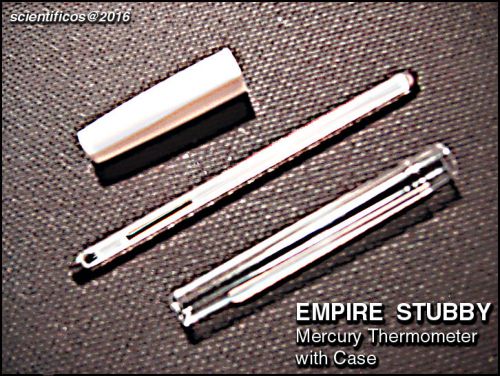 Empire stubby medical thermometer -w/case- works fine &amp; great condition for sale