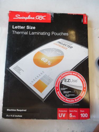 Swingline GBC EZUse Thermal Laminating Pouches, Letter Size, 5mil     K708