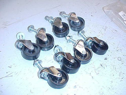 2&#034; black swivel plastic caster with 3/8-16 thread 8 pack for sale