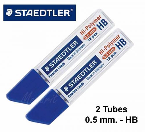 2 Tubes STAEDTLER GERMANY Mechanical Pencil Leads 0.5 mm. HB Refill Minen