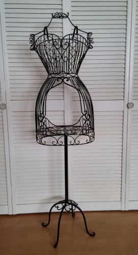 New decorative female black steel wire mannequin dress form / display rack for sale