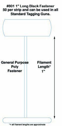 Tach-It 801 1&#034; Long Black General Purpose Standard Tagging Fastener Pack of 5000