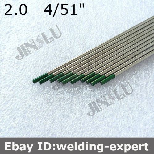 Green Tip Pure Tungsten Electrode 2.0mm X 150mm 4/51&#034; X 6&#034; TIG Welding 10PK