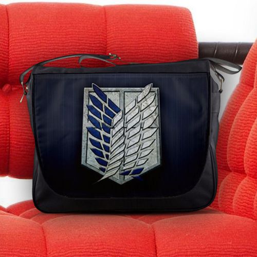 Attack on titan recon corps badge nylon messenger sling laptop notebook bag for sale