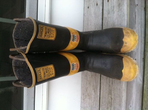 Vintage Ranger Firemaster Rubber Firefighter Steel Toe Boots USA Made Men 10 Med