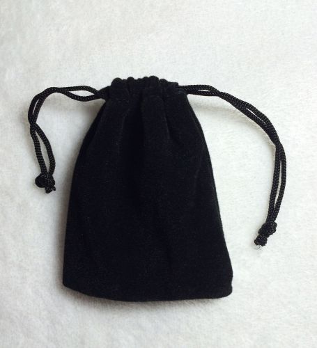 wholesale lot of 50 Black Jewelry Pouches USB data cable earphone drawstring Bag