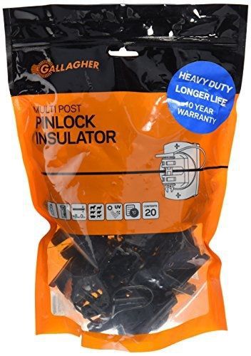 Gallagher G681034 20-Pack Multi-Purpose Electric Fence Insulator, Black