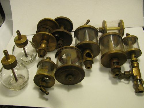 LARGE LOT HIT AND MISS ENGINE BRASS GLASS OILERS Lunkenheimer AND MORE