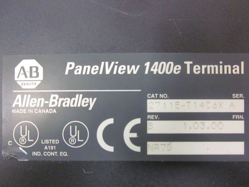 Allen Bradley Panelview 1400e CPU unit. * Tested*