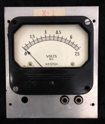 Vintage WESTON Analog Model 801 Square Panel Voltmeter Gauge