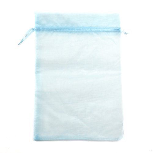 Bluecell Pack of 30pcs 9 x 6.6&#034; Light Blue Color Gift Bags Organza Drawstring