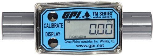 Flomec gpi tm050-n tm pvc turbine flowmeter .5 inch 1-10 gpm fnpt fitting for sale