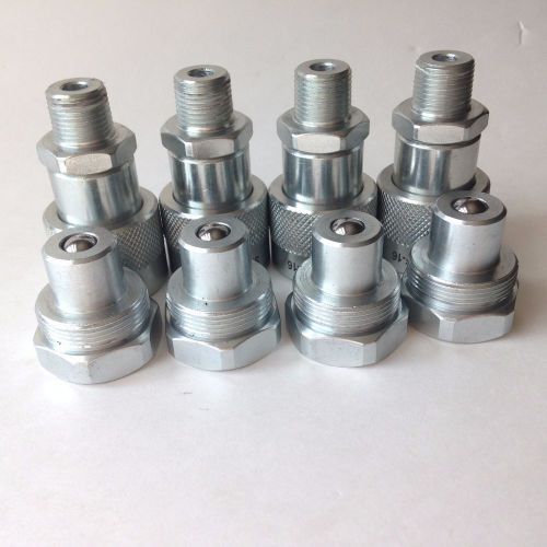 4 Sets - 3/8&#034; NPT Hydraulic Quick Coupling High Pressure Screw 10,000 PSI, Steel