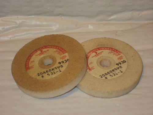 GRINDING WHEELS COLONIAL ABRASIVE PRODUCTS  2.5&#034; X 3/8&#034;  TWO 20A60K5VS #531-1