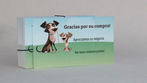 50 Thank You Note Notes Business Cards Card Package Inserts Spanish Pups