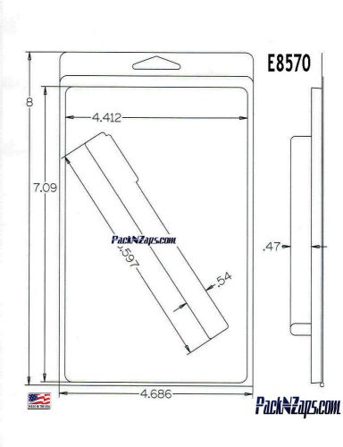E8570: 300- 8&#034;H x 4.7&#034;W x 0.47&#034;D Clamshell Packaging Clear Plastic Blister Pack
