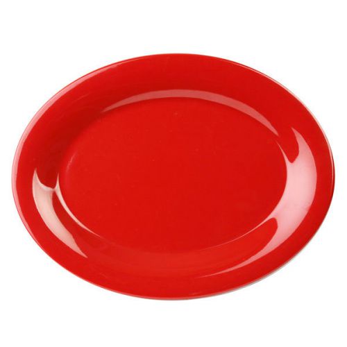 Thunder group one dozen 9.5in red oval melamine platters - cr209pr for sale