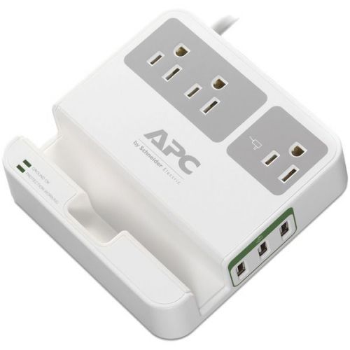APC P3U3 SurgeArrest 3-Outlet Surge Protector w/3 USB Ports - White