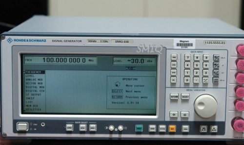 Rohde &amp; schwarz / r&amp;s smiq03b 300 khz to 3.3 ghz vector signal generator for sale