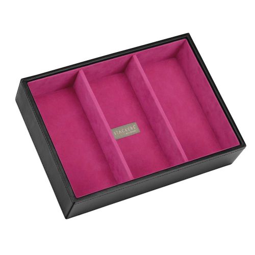 Stackers | Jewelry Box | classic black &amp; pink velvet deep 3 stacker 73306
