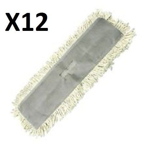 Case of 12 rubbermaid l15500wh00  36&#034; x 5&#034; castaway dust mop head white for sale