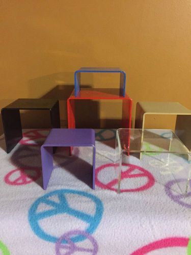 Set of 6 Color Acrylic Display Riser Jewelry Showcase Fixtures - Banpresto Stand