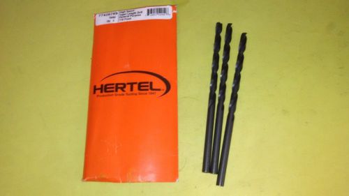 Hertel 19/64&#034; HSS Drill Taper length Drill OAL 6-1/4&#034; 3-1/2&#034; FL  118D (three)