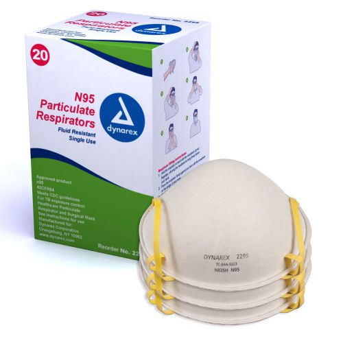 N95 Particulate Respirator Mask - molded (20/box) by Dynarex # 2295