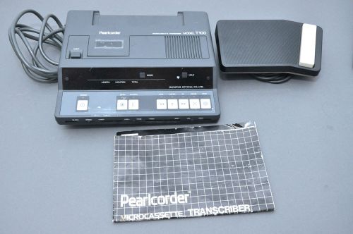 Olympus Pearlcorder T100 Microcassette Dictation Transcriber w/ RS12 Foot Switch