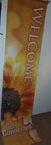 &#034;GET CONNECTED&#034;  Welcome Advertising Sign  Banner Flag 96&#034; x 23&#034;