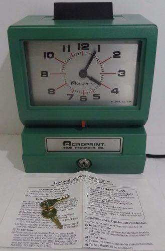 Acroprint 125NR4 Heavy Duty Manual Time Recorder +500 Tops 1259 Weekly Time Card