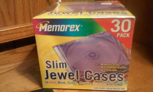 Memorex 30 Slim Jewel Colored Cases New