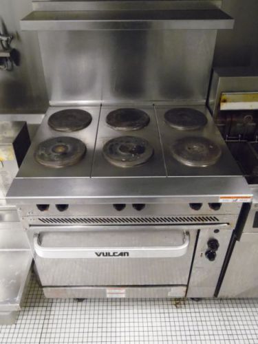 Vulcan Commercial 6 Burner Electric Range with Oven Model No: EV365-6FP 208