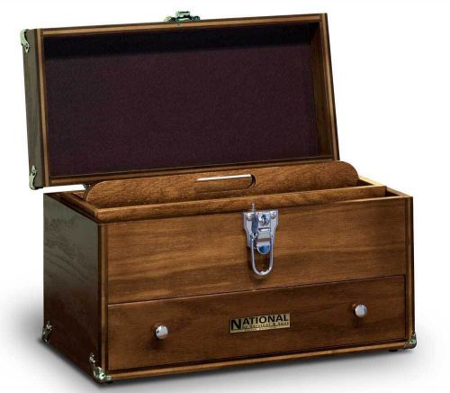National by gerstner n-515 oak utility carrying case w/lift-out tray made in usa for sale