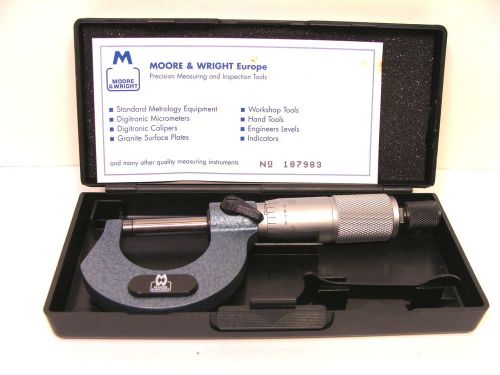 Nos moore &amp; wright uk 0-1&#034;  micrometer .001&#034; grad  carbide faces #1965 for sale