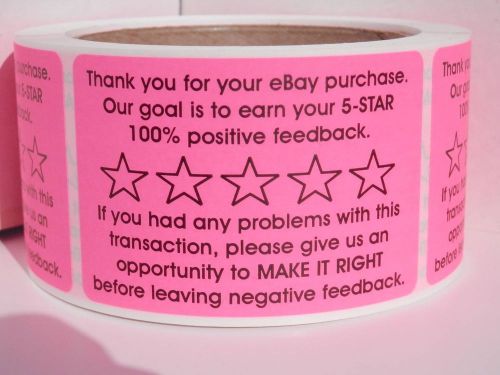 50 Thank You for your eBay Purchase/FB 2x3 pink fluorescent sticker label