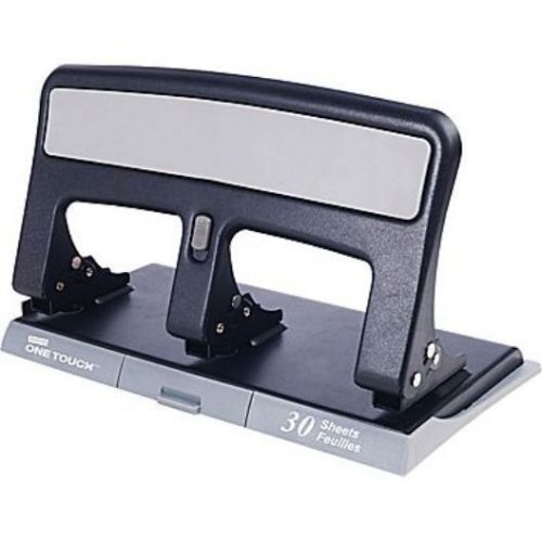 Staples One-Touch Heavy-Duty 3-Hole Punch 30-Sheet Capacity, Black (26614)