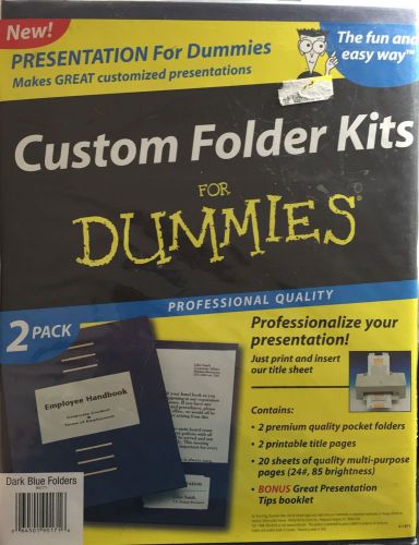 CUSTOM FOLDER KITS for DUMMIES (2 Pack) DARK BLUE FOLDERS *BRAND NEW*