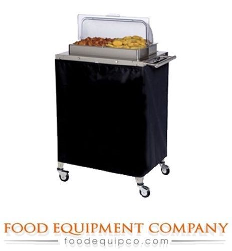Cadco CBC-2RT CBC2RT Double Buffet Warming Cart w/ Clear Rolltop Lids