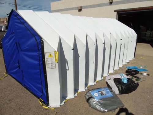 Unifold 10x18 folding ems shelter tent w/ decontamination shower &amp; plumbing nos for sale