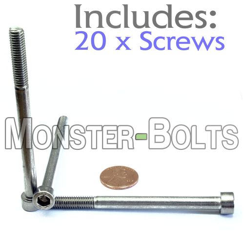 M6 x 80mm – qty 20 – din 912 socket head cap screws - stainless steel a2 / 18-8 for sale