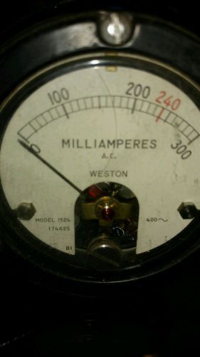 WWII panel meter gauge Weston milliamperes a.c 0-300 radio militaty