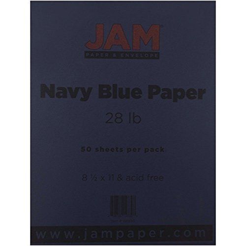 Jam paper? 8 1/2 x 11 paper - 28 lb navy blue - 50 sheets per pack for sale