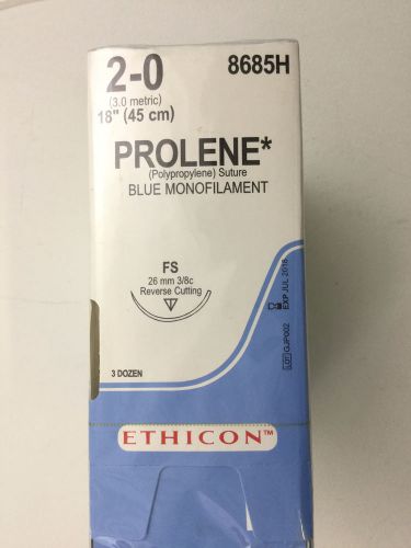 Ethicon 2-0 18&#034;(45cm) Prolene Blue Monofilament 8685H