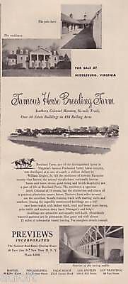 1951 Burrland Horse Breeding Farm Virginia Photo Ad
