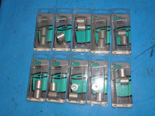 Huge lot of 10  pairs elco anchor wire cable stops  1/4&#034; aluminum new! for sale