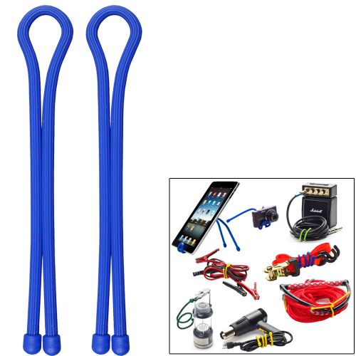 Nite ize gear tie 18&#034; inch blue reusable waterproof rubber 2-pack twist ties for sale