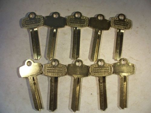 10  ORG   BEST  F   BLANKS   6   PIN   KEY  BLANKS  UNCUT           LOCKSMITH